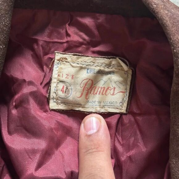 Vintage 60s Ramos Cowhide Western Suede Leather Jacket Size 40 - Picture 4 of 6